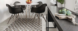 Statement Pattern Flooring with Carpet and Tile