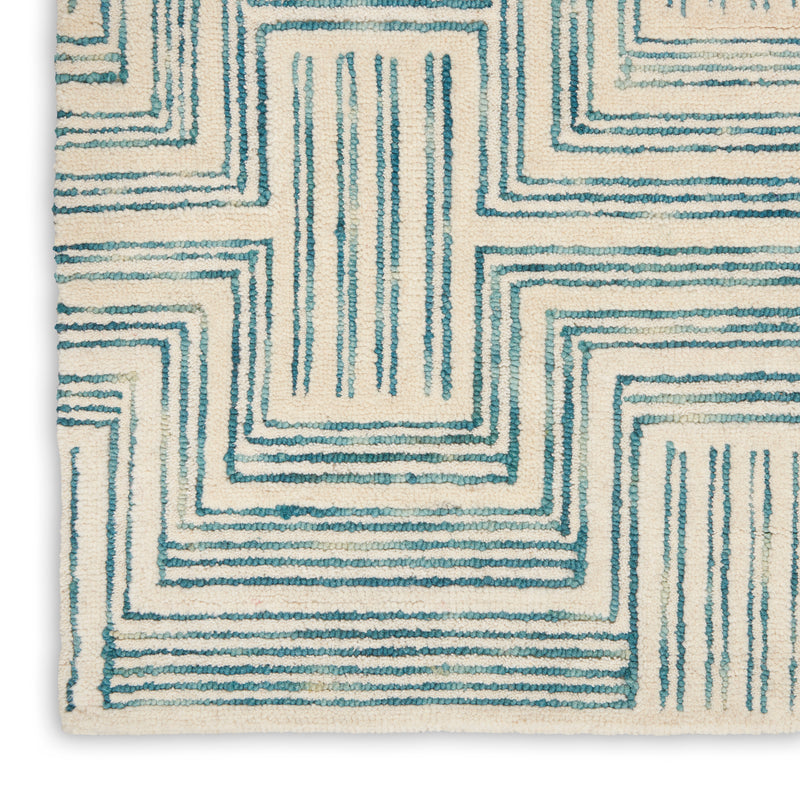 Interlock Ivory/Turquoise