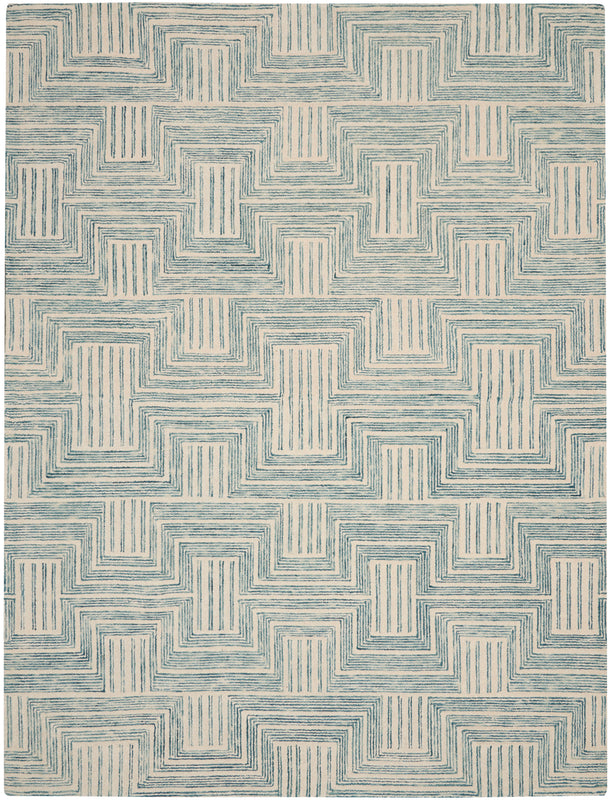Interlock Ivory/Turquoise