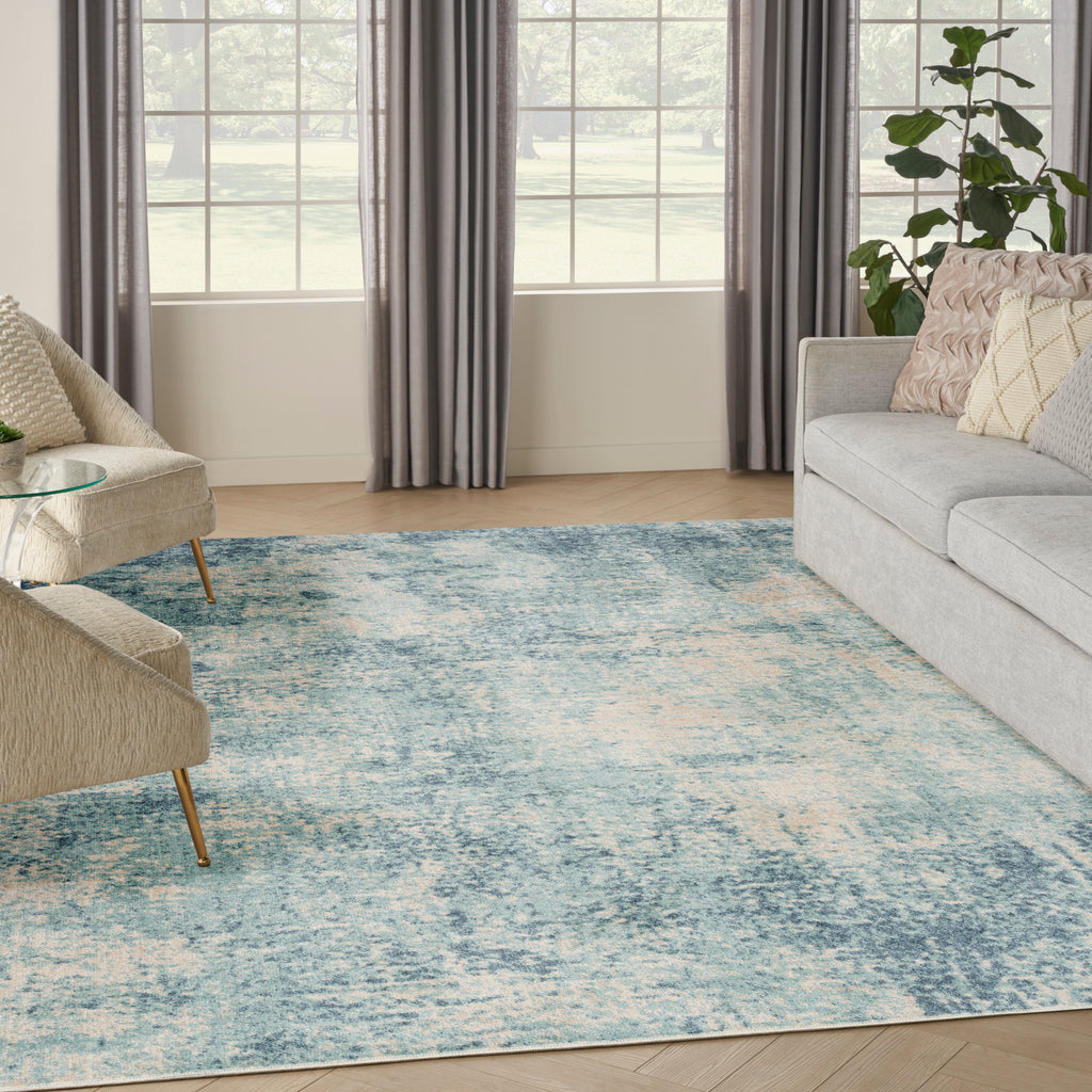 Astra Machine Washable Blue Ivory (ASW07)