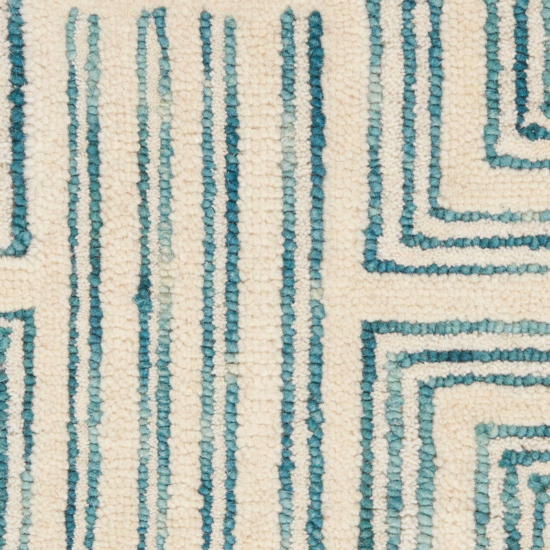 Interlock Ivory/Turquoise
