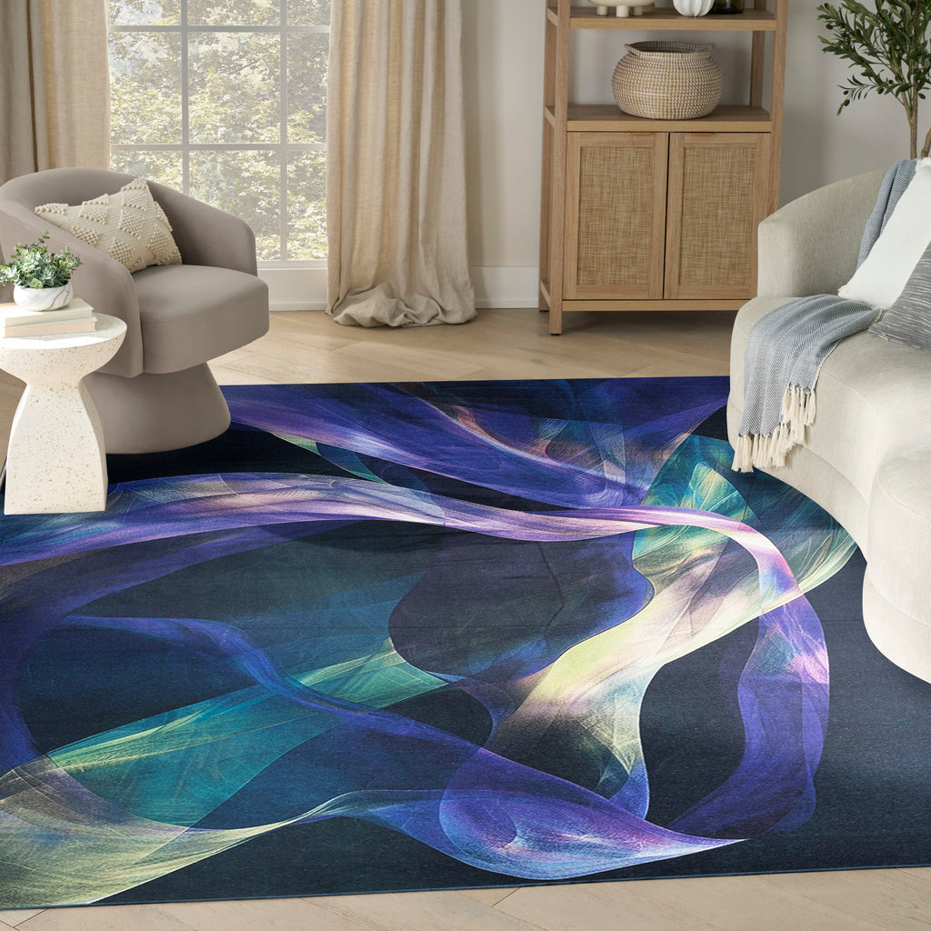 Nourison Washables Blue Multicolor
