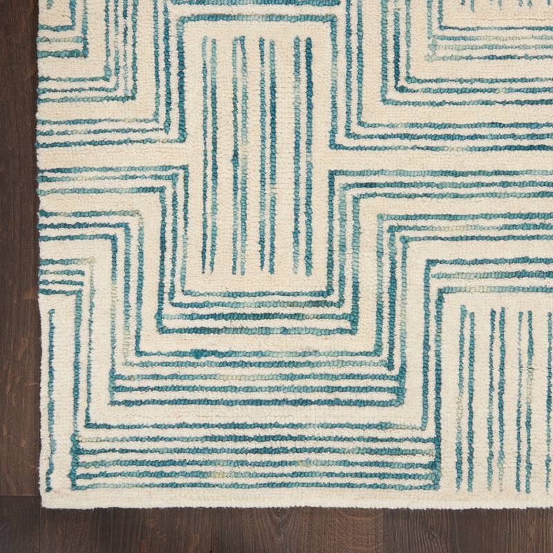 Interlock Ivory/Turquoise
