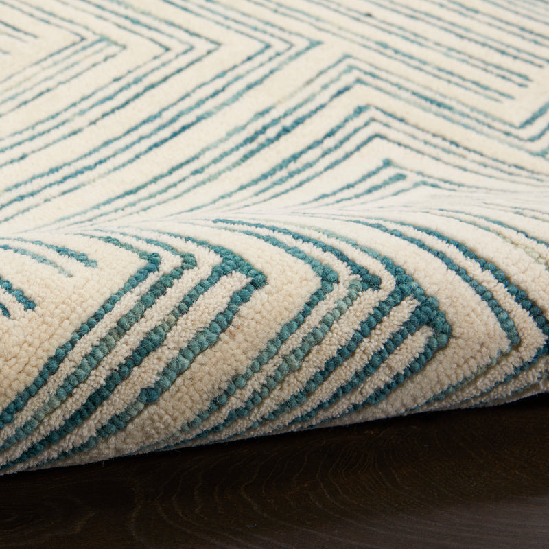 Interlock Ivory/Turquoise